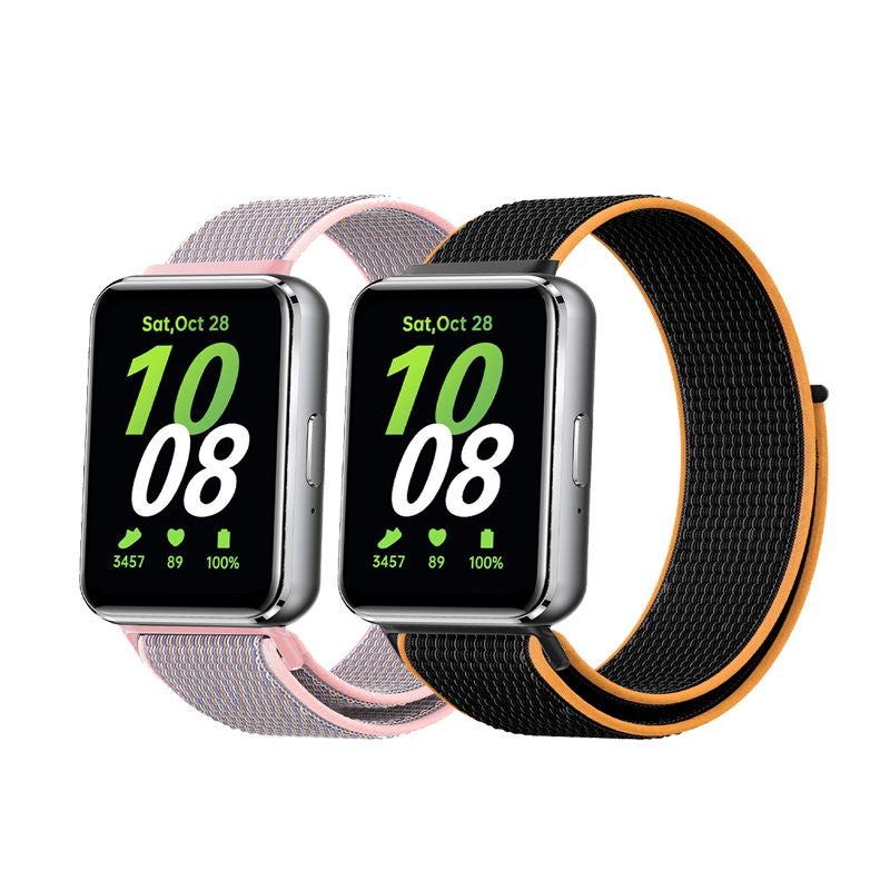 2 PCS Nylon Wristband For Samsung Galaxy Fit 3, Suitable For Men And Women, With Velcro Closure And Quick Adjustment, Loop Watch Strap, Sports Replacement Band For Samsung Galaxy Fit 3 Sm-R390