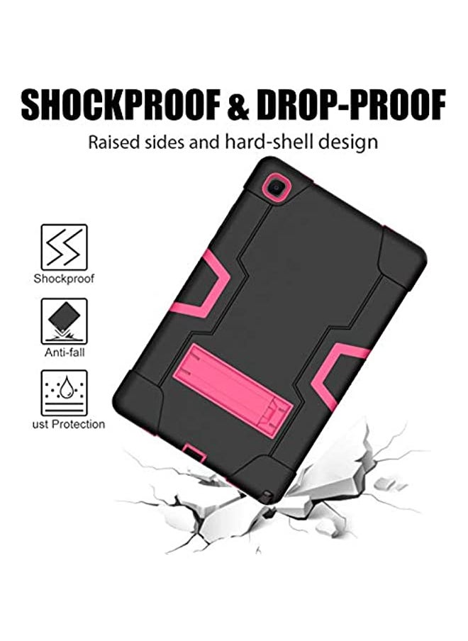erorex - Galaxy Tab A7 Case, Samsung A7 Cover, Heavy Duty Shock Process Tablet Samsung A7 Case with Built-in Stand for Samsung Tablet A7 10.4 Case (SM-T500/T505/T507) Black + Rose - Image 1