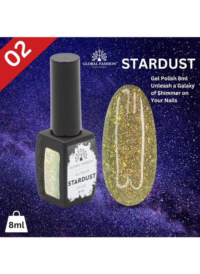 GLOBAL FASHION Professional - Stardust Gel Polish 8Ml Unleash A Universe Of Shimmering Hues On Your Fingertips (22 Colors)  (02) - Image 1