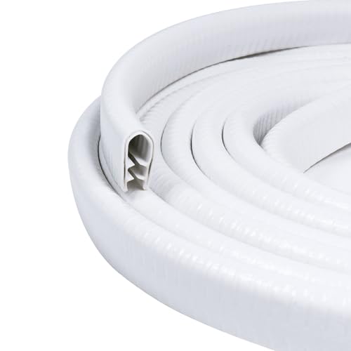 GoldWheel Edge Trim White UChannel Rubber Trim Edge with Metal 12 X 38 Fit Gap 364 to14 Car Door Edge Sealing Strip PVC Weather Stripping with Steel Metal Edge Protector 26FT - Image 1