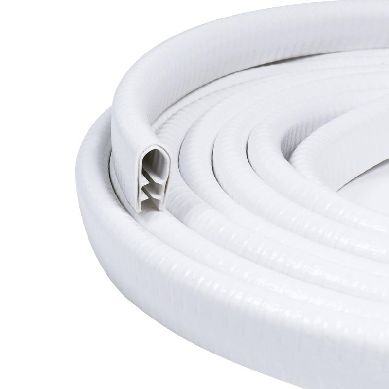 GoldWheel Edge Trim White UChannel Rubber Trim Edge with Metal 12 X 38 Fit Gap 364 to14 Car Door Edge Sealing Strip PVC Weather Stripping with Steel Metal Edge Protector 26FT - Image 2