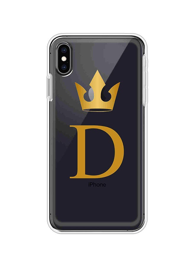 NIBEMINENT Shock Absorbing Full Body Matte Printed Protective Case Cover For Apple iPhone XS Max Clear/Gold