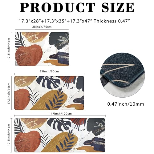 Homcomoda Anti Fatigue Kitchen Mats for Floor Set of 3 Cushioned Kitchen Rug Sets 3 Piece Non Slip Waterproof Comfort Standing Mat for Home Office Kitchen Sink - Image 2
