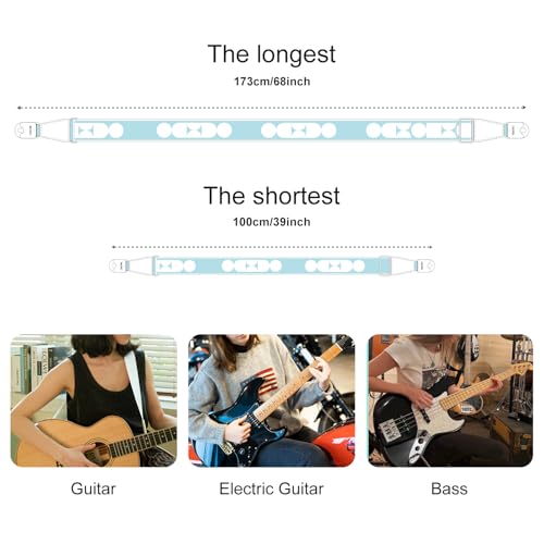 TOM Guitar Strap with Patent Solid Quick-Lock Silicone Buckle, Sturdy & Fearless of Falling, 2" Width Nylon Webbing, Non-Scratch Design for Acoustic/Electric/Bass Guitars (Black) - Image 5