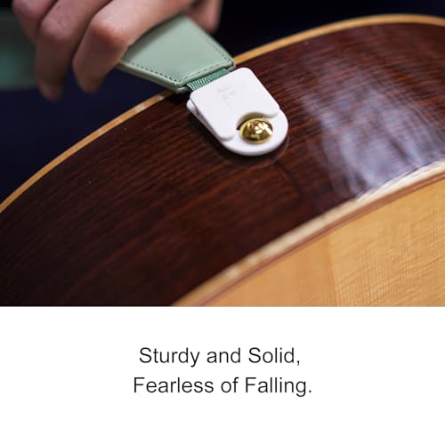 TOM Guitar Strap with Patent Solid Quick-Lock Silicone Buckle, Sturdy & Fearless of Falling, 2" Width Nylon Webbing, Non-Scratch Design for Acoustic/Electric/Bass Guitars (Black) - Image 3