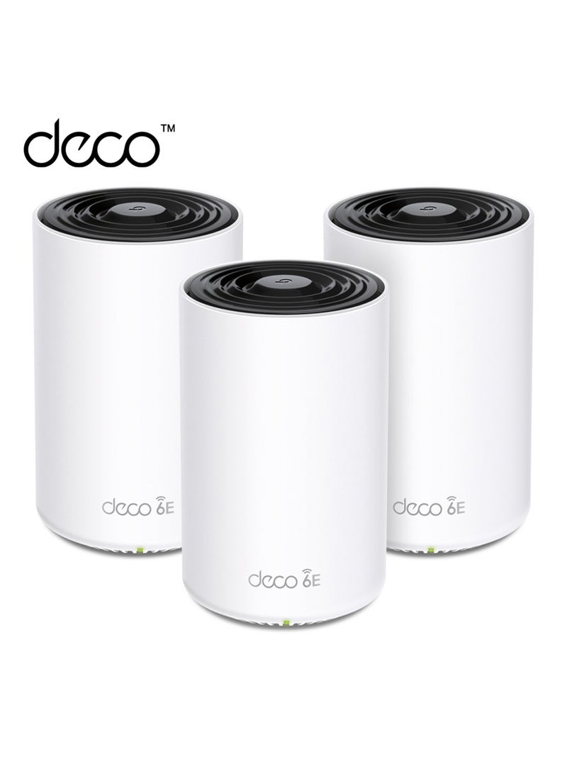 TP-LINK Deco XE75 Pro (3-Pack) AXE5400 6 GHz Band Supportive Tri-Band Whole Home Mesh Wi-Fi 6E Router |Cover up to 2,900 ft2|AI-Driven|Connect up to 200 Devices|HomeShield White - Image 1