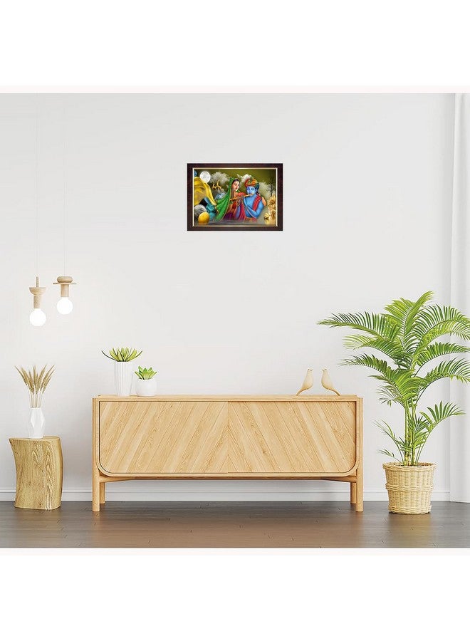 Dharvika Innovations Dharvika Innovations Radha Krishna Photo Frame Big Size Home Decoration with Sparkle Coated Lamination (14x20 Inch) - 20520 - Image 3