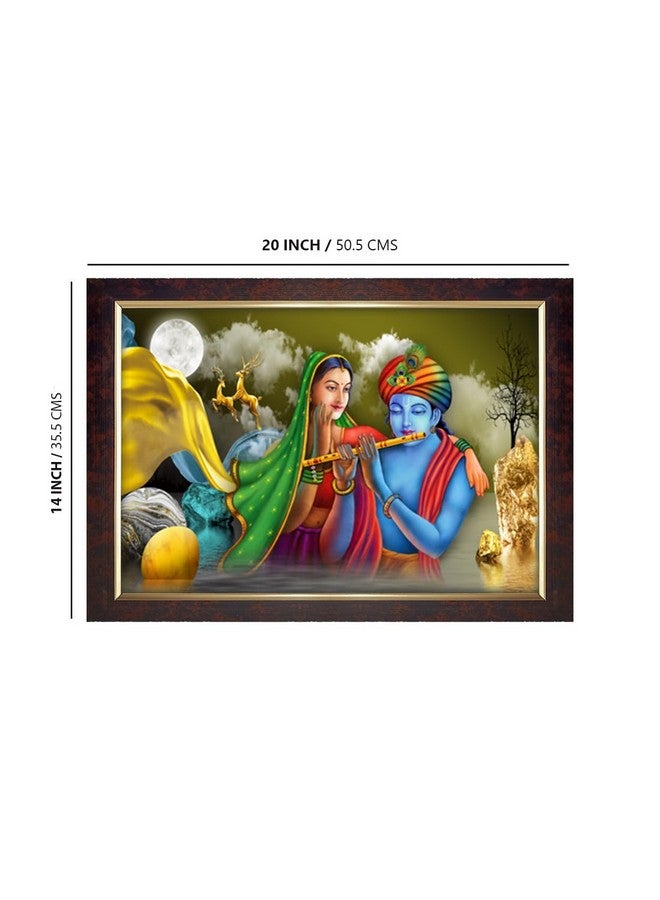 Dharvika Innovations Dharvika Innovations Radha Krishna Photo Frame Big Size Home Decoration with Sparkle Coated Lamination (14x20 Inch) - 20520 - Image 2