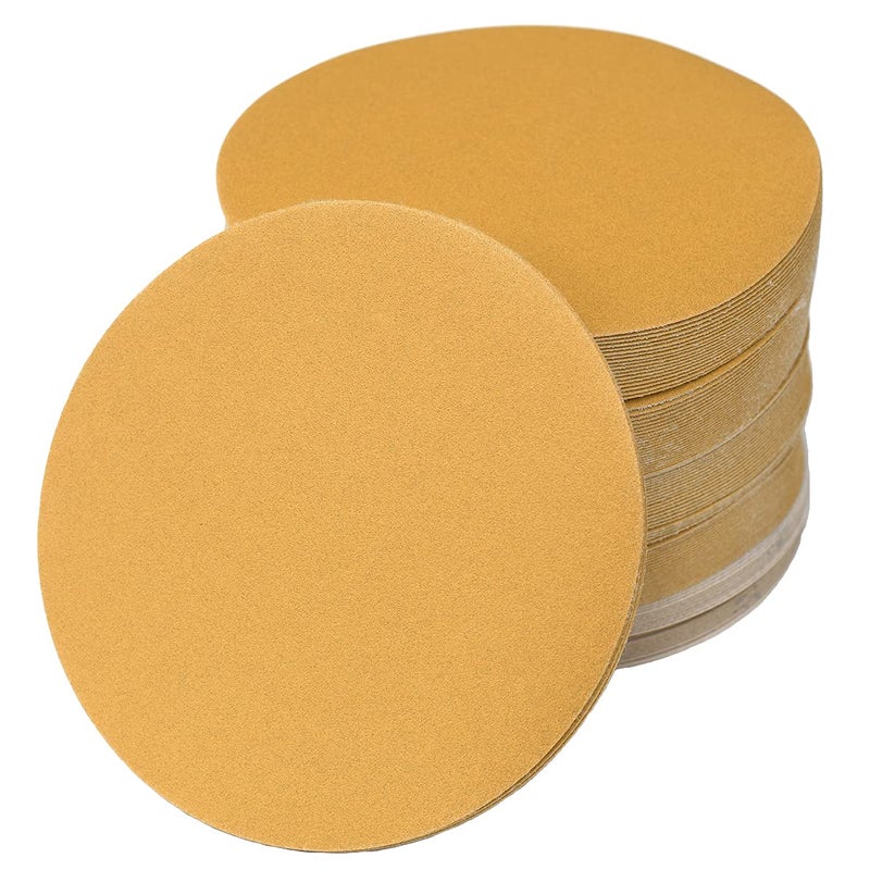 Aiyard 6Inch NoHole Hook and Loop Sanding Discs 220Grit Random Orbital Sandpaper for Automotive and Woodworking 100Pack