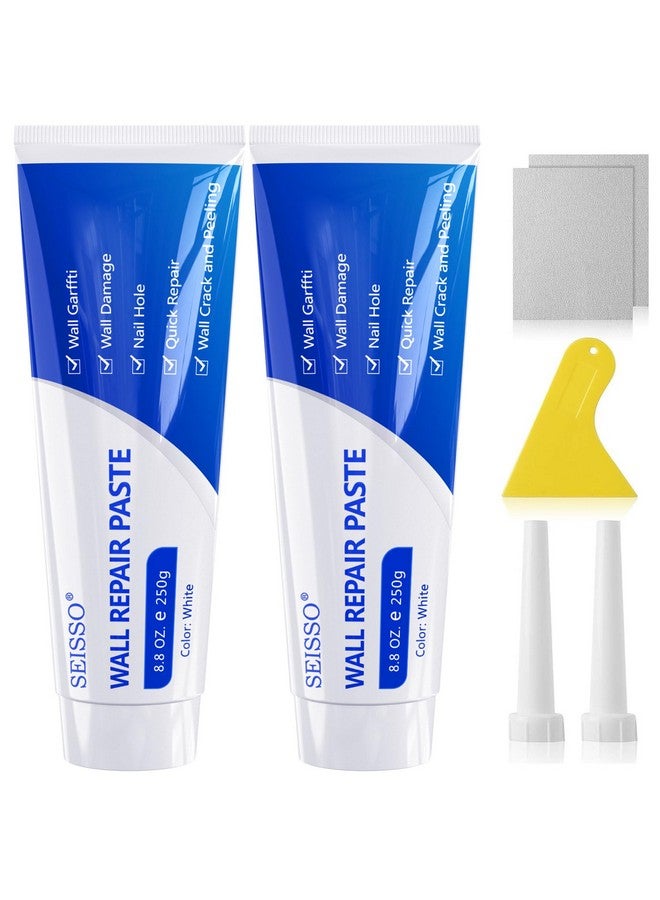 SEISSO Drywall Repair Kit, 500 g Wall Mending Agent- 2 Pack, Wall Spackle Repair Kit with Scraper, Patch for Wall Hole Filler, White Spackle Wall Repair Paste, Plaster Dent - Image 1