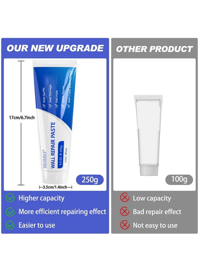 SEISSO Drywall Repair Kit, 500 g Wall Mending Agent- 2 Pack, Wall Spackle Repair Kit with Scraper, Patch for Wall Hole Filler, White Spackle Wall Repair Paste, Plaster Dent - Image 2