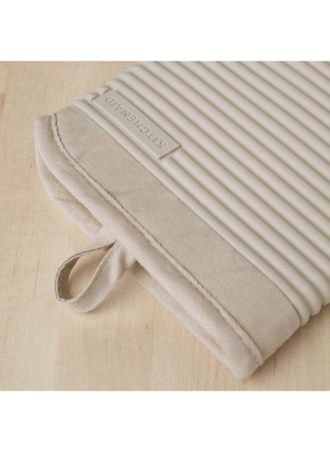 KitchenAid Ribbed Soft Silicone Oven Mitt Set 7"X13" Milkshake 2 Count  - Image 3