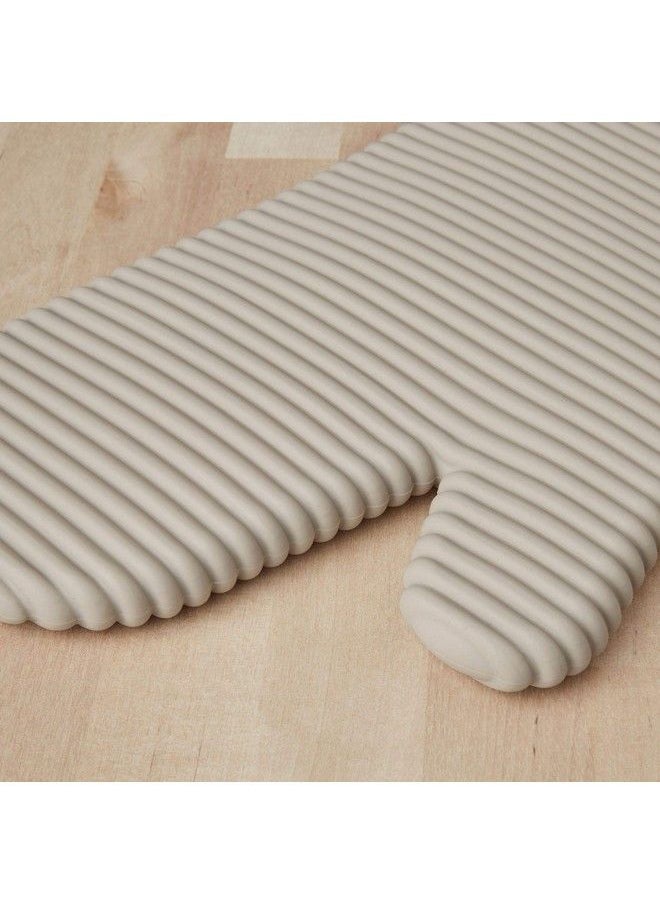 KitchenAid Ribbed Soft Silicone Oven Mitt Set 7"X13" Milkshake 2 Count  - Image 4
