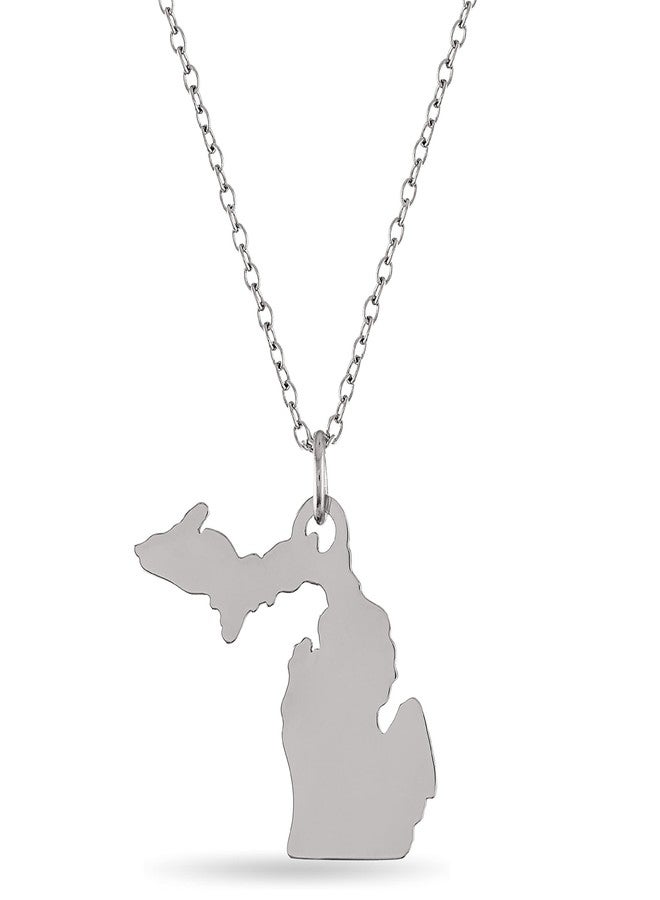 Stone Armory Michigan Jewelry for Women - Stainless Steel Michigan Pendant Necklace - Hypoallergenic and Adjustable 16-20in - Michigan Souvenirs and Gifts - Image 1
