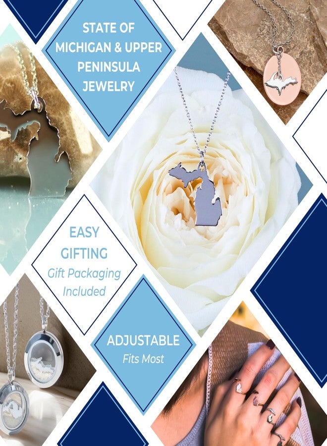 Stone Armory Michigan Jewelry for Women - Stainless Steel Michigan Pendant Necklace - Hypoallergenic and Adjustable 16-20in - Michigan Souvenirs and Gifts - Image 3