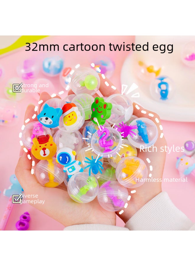 32mm Full Transparent Gashapon Figurines Toy One Yuan Gashapon Machine Game Machine Gift Ball Kindergarten Small Gifts-Color:Transparent Twisted Egg Cap-Specifications:Single Price - Image 2