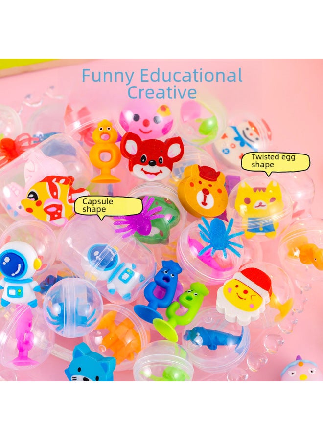 32mm Full Transparent Gashapon Figurines Toy One Yuan Gashapon Machine Game Machine Gift Ball Kindergarten Small Gifts-Color:Transparent Twisted Egg Cap-Specifications:Single Price - Image 5