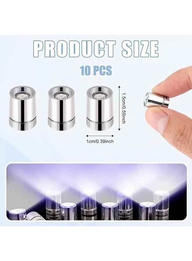 هابي دي إضاءة LED صغيرة، 10 مصابيح صغيرة تعمل بالبطارية لأعمال الحرف اليدوية، أضواء LED ميكرو للمنازل الدمية، الشخصيات التحركية، بناء الألعاب (أبيض) - Image 2