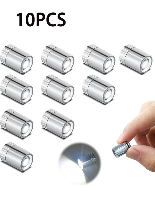 هابي دي إضاءة LED صغيرة، 10 مصابيح صغيرة تعمل بالبطارية لأعمال الحرف اليدوية، أضواء LED ميكرو للمنازل الدمية، الشخصيات التحركية، بناء الألعاب (أبيض) - Image 1