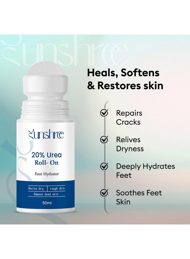 SUNSHREE 20% Urea Foot Cream Roll On 50ml | For Dry & Cracked Heels | With 2% Lactic Acid, Olive Oil & Vitamin E | Helps Repair and Moisturise Cracked Heels- Pack of 2 - Image 3