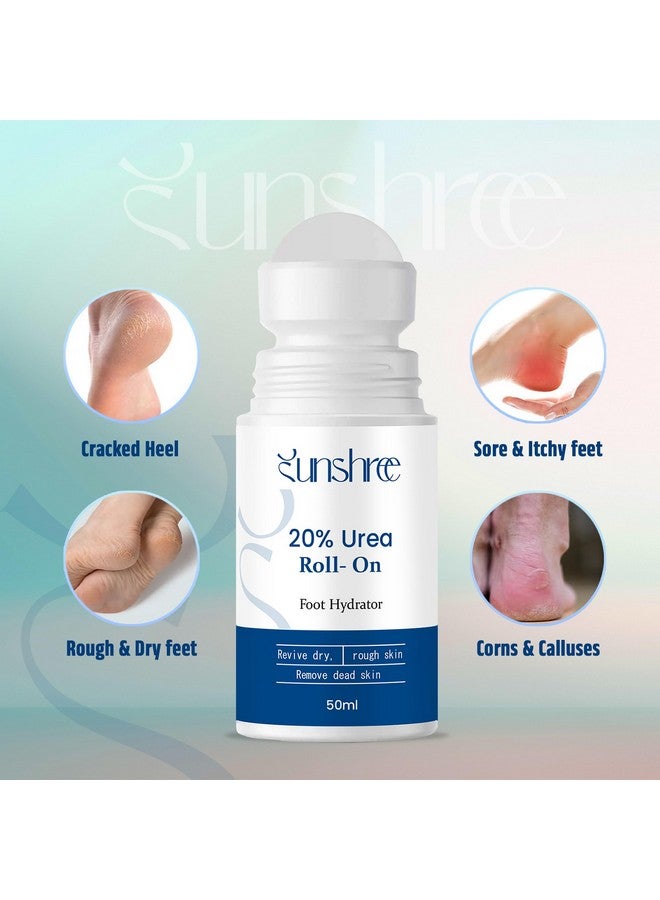 SUNSHREE 20% Urea Foot Cream Roll On 50ml | For Dry & Cracked Heels | With 2% Lactic Acid, Olive Oil & Vitamin E | Helps Repair and Moisturise Cracked Heels- Pack of 2 - Image 2