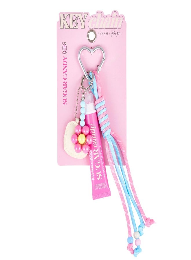 VOTUM Pink Keychain Charm for Backpacks, Purses, Handbags, Car Keys with Silver Clasp, Cream Heart & Lip Gel - Portable & Fun Gift for Tweens & Adults Ages 8+ - Image 2