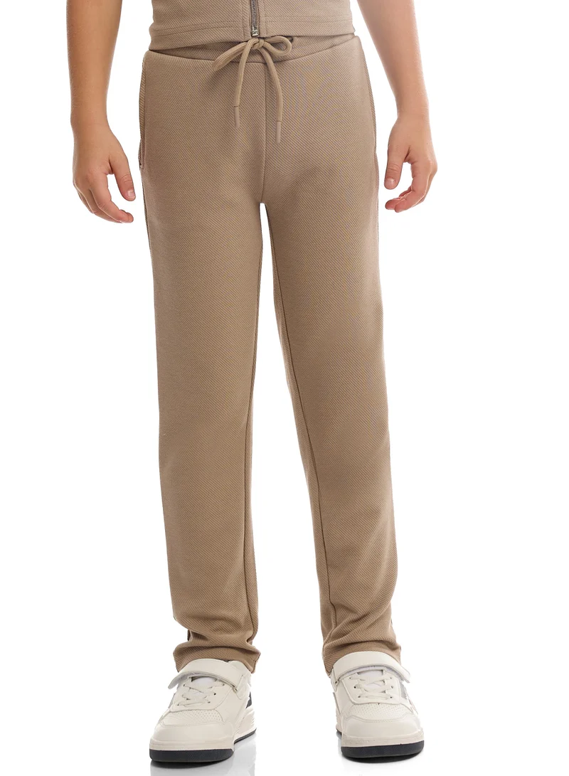 victor and jane Boys’ Utility Jacket & Jogger Set – Beige