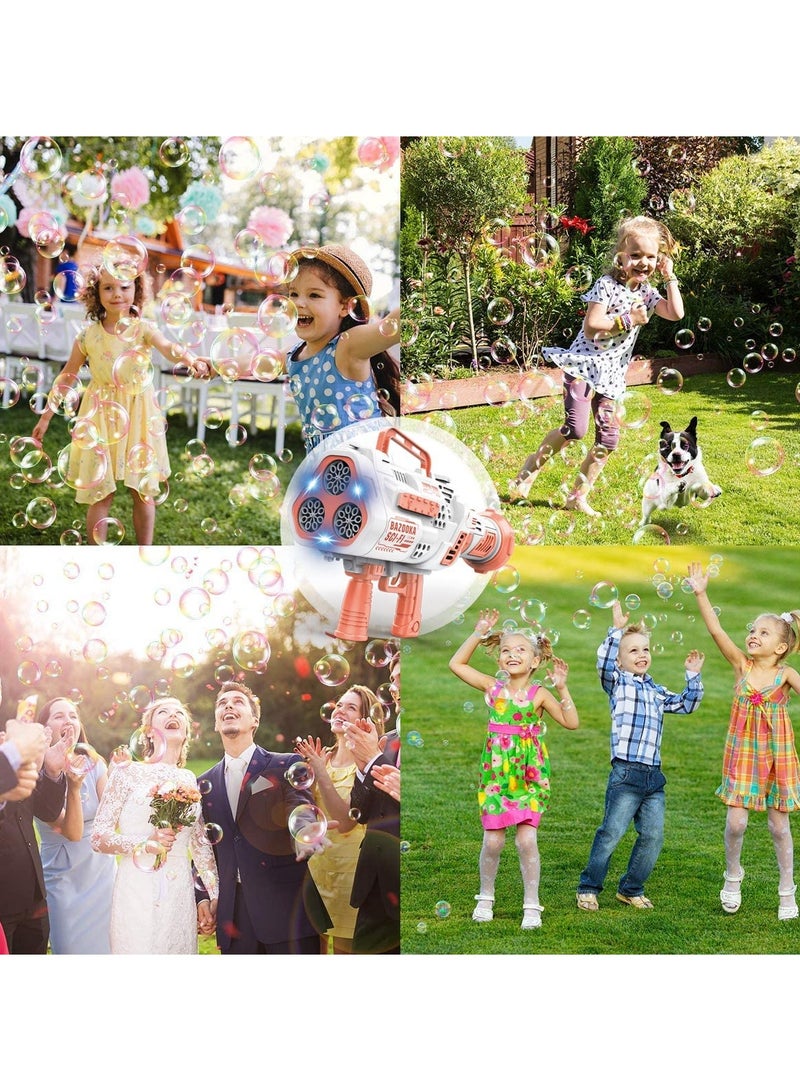 SYOSI Bubble Gun Blower Bubble Auto Machine Gun 24 Hole Light Up Bubble Maker Rocket Launcher Bubble Maker Electric Bubble Gun Bubble Blaster for Kids Summer Toy Birthday Gift - Image 2