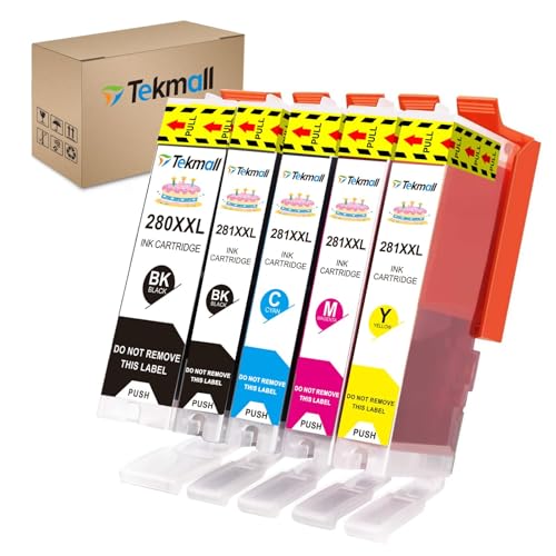 Tekmall PGI280XXL CLI281XXL 280XL 281XL Compatible Ink Cartridges Replacement for Canon Printer ts702 TR8620a - Image 1