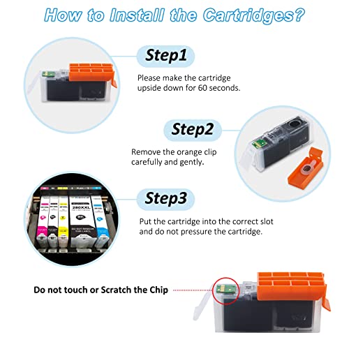 Tekmall PGI280XXL CLI281XXL 280XL 281XL Compatible Ink Cartridges Replacement for Canon Printer ts702 TR8620a - Image 3