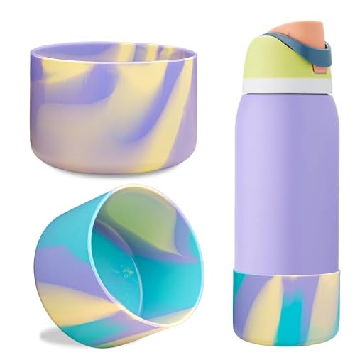 LUCKINEE 2Pcs Silicone Boot Bottom Base for Owala FreeSip Twist and Flip Flask 40OZ and Hydro Flask Wide Mouth 32oz 40oz and More Bottles with Bottom Diameter 3.46-3.65in - Image 1