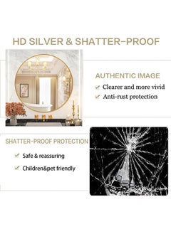 GoldenLike Bathroom Mirror,Rectangle Wall Mirror Aluminum Frame Full Length Mirror Modern Large Hanging Dressing Mirror Wall Mounted Vanity Makeup Mirror For Bathroom Vanity Living Room Lhj-60X90 Cm  - Image 5