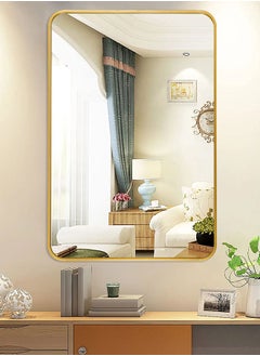 GoldenLike Bathroom Mirror,Rectangle Wall Mirror Aluminum Frame Full Length Mirror Modern Large Hanging Dressing Mirror Wall Mounted Vanity Makeup Mirror For Bathroom Vanity Living Room Lhj-60X90 Cm  - Image 2