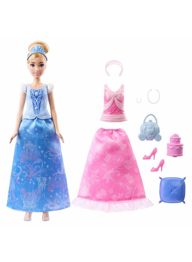 Disney Princess دمية ديزني الأميرة 2 في 1 قصص سندريلا مع ملحقات (29.21 سم) - Image 2