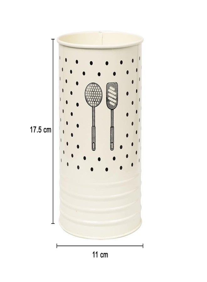 Kekezip Metal Cutlery Holder for Kitchen & Spatula Holder for Kitchen, Ladle Holder for Kitchen, Chopstick, Cutlery, Spoon Stand for Kitchen Organizer Stand Dining (Off White) - Image 5