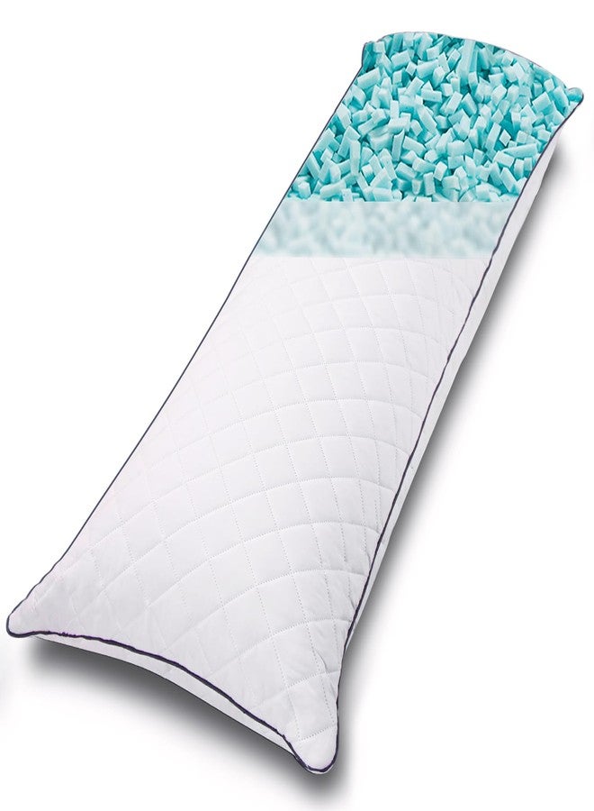 1 MIDDLE ONE Body Pillow, Memory Foam Body Pillows for Adults Sleeping, Long Pillow for Bed, Big Large Firm Full Body Pillow for Side Sleeper, 20x60 Inch (White) - Image 1