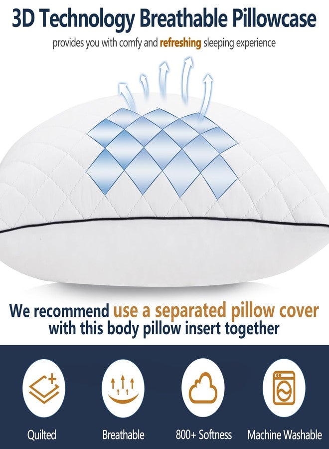 1 MIDDLE ONE Body Pillow, Memory Foam Body Pillows for Adults Sleeping, Long Pillow for Bed, Big Large Firm Full Body Pillow for Side Sleeper, 20x60 Inch (White) - Image 3