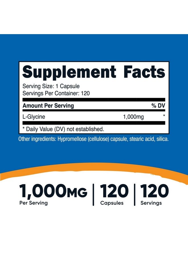 Nutricost L-Glycine 1000mg, 120 Capsules, Vegetarian, Non-GMO and Gluten Free - Image 2