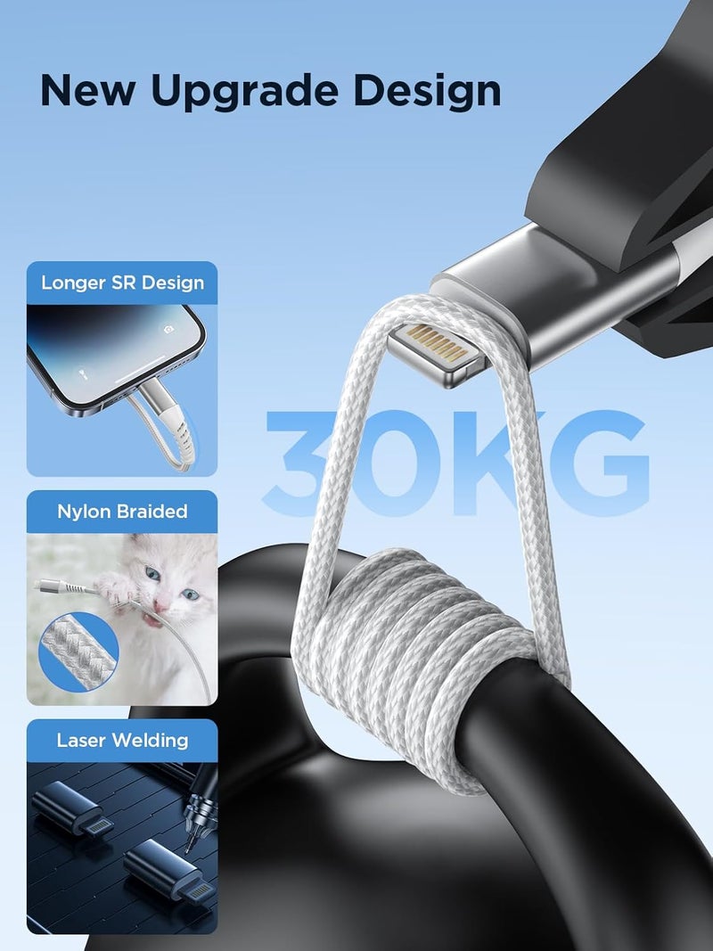 اييونوس كابل Lightning Aioneus 2 متر 2 عبوة، شاحن iPhone معتمد من MFi، كابل USB A إلى Lightning، كابل شحن سريع متوافق مع iPhone 14 13 12 11 Pro Max Mini XS XR X 8 7 Plus iPad - Image 4