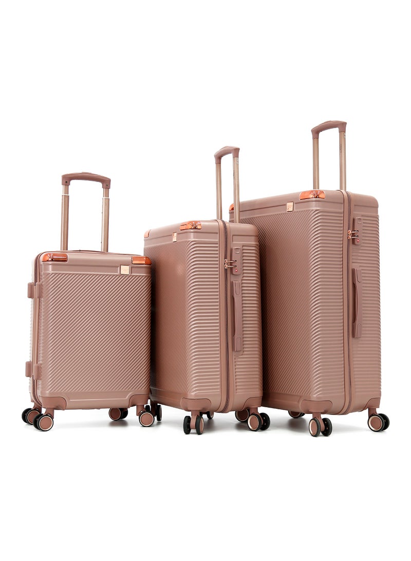 AMERICAN FLYER Luggage Set of 3 – Hardshell Trolley Bags with Secure Lock, Multi-Compartment Storage & Spinner Wheels,Rose Gold(S-20",M-24",L-28") - Image 1