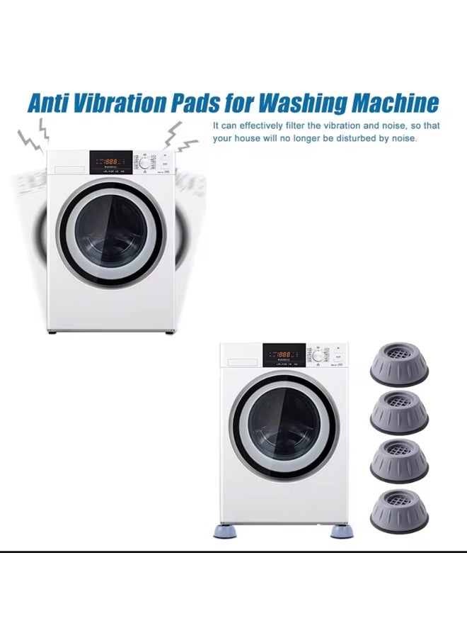 قواعد غسالة مضادة للاهتزاز مع قاعدة شفط بأرجل لرفع الأثاث والثلاجة (4 قطع) (قواعد غسالة دائرية) - Image 1