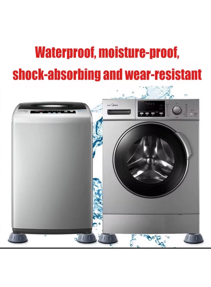 قواعد غسالة مضادة للاهتزاز مع قاعدة شفط بأرجل لرفع الأثاث والثلاجة (4 قطع) (قواعد غسالة دائرية) - Image 3