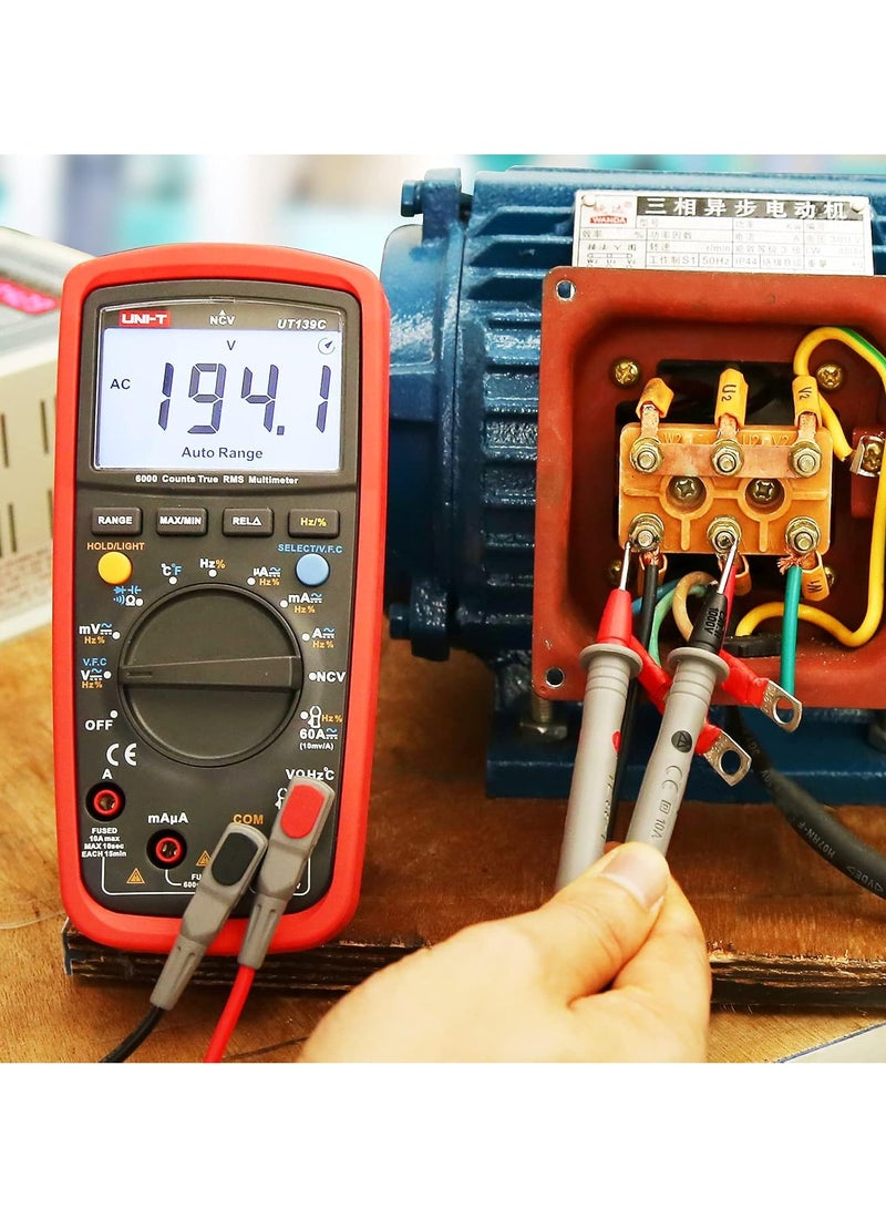 UNI-T UT139C Digital Multimeter AD/DC Voltage Current Tester with Resistance Capacitance NCV Test and Temperature Measurement - Image 5