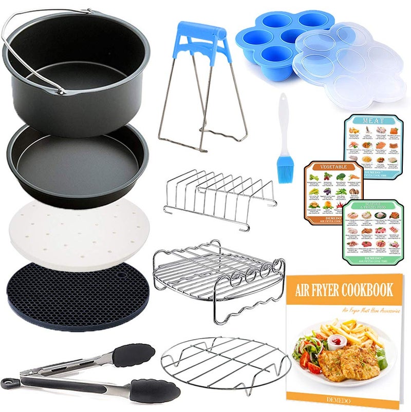 DEMEDO 8 inch Air Fryer Accessories with Recipe Cookbook Compatiblefor 53 QT58 QT and Larger Size Air Fryer and Pressure Cooker Gowise USA COSORICozyna