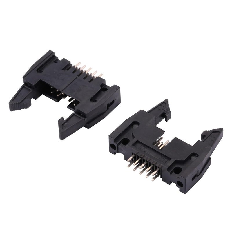 5PCS DC2 Pitch 2.54mm Straight Pin Curved Pin Buckle Flat Ribbon Cable Socket Connector 10/14/16/20/26/30/34/40/50/60/64Pin(Right Angle Type,14P) - Image 3