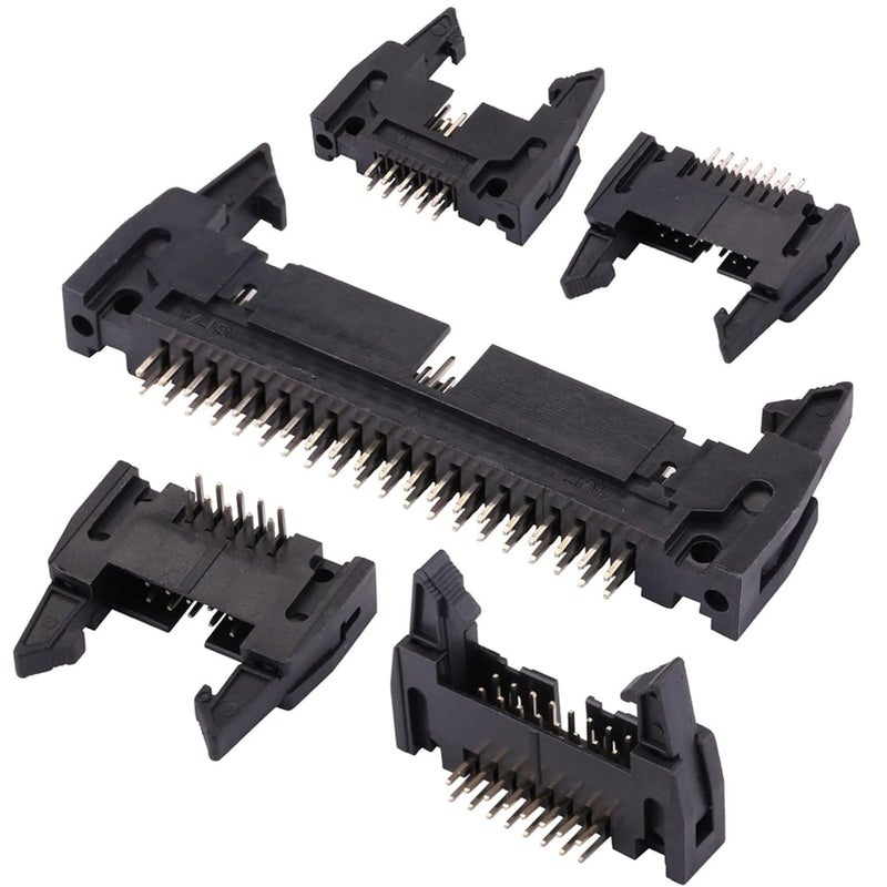 5PCS DC2 Pitch 2.54mm Straight Pin Curved Pin Buckle Flat Ribbon Cable Socket Connector 10/14/16/20/26/30/34/40/50/60/64Pin(Right Angle Type,14P) - Image 2