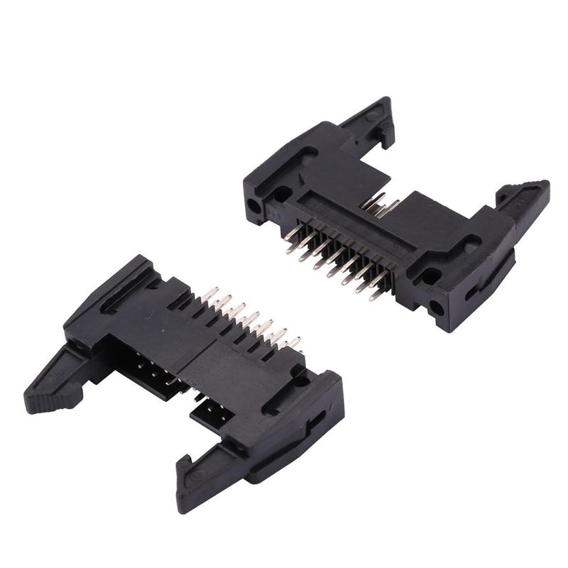 5PCS DC2 Pitch 2.54mm Straight Pin Curved Pin Buckle Flat Ribbon Cable Socket Connector 10/14/16/20/26/30/34/40/50/60/64Pin(Right Angle Type,14P) - Image 4