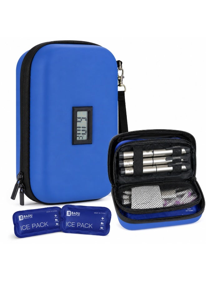 Insulin Cooler Bag with Temperature Display and 2 Ice Packs – Travel Case for Insulin Pens and Medication – Diabetes Supply Organizer with Carrying Strap - Image 1