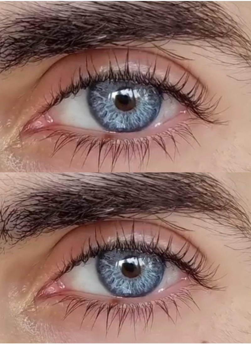 Unibling Flirting Blue Yearly Colored Contact Lenses, Unisex Cosmetic Contact Lenses, Enlargement Collection, Light Blue, With Case  - Image 1