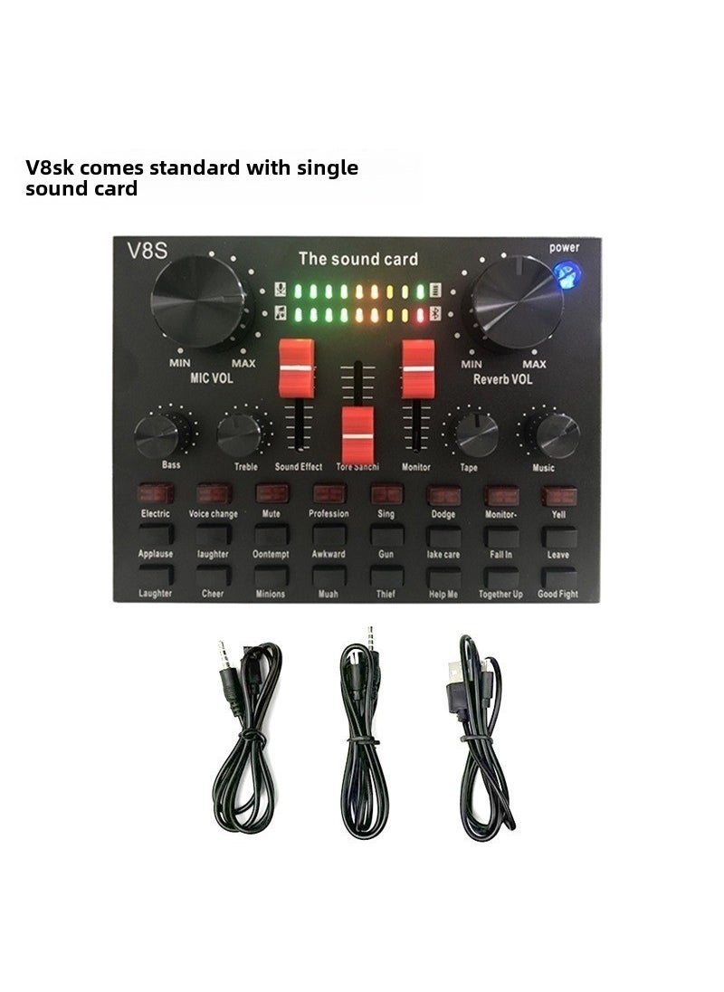 Generic BM800 Condenser Microphone V8 Sound Card Live Streaming KTV Set V8SK English version 